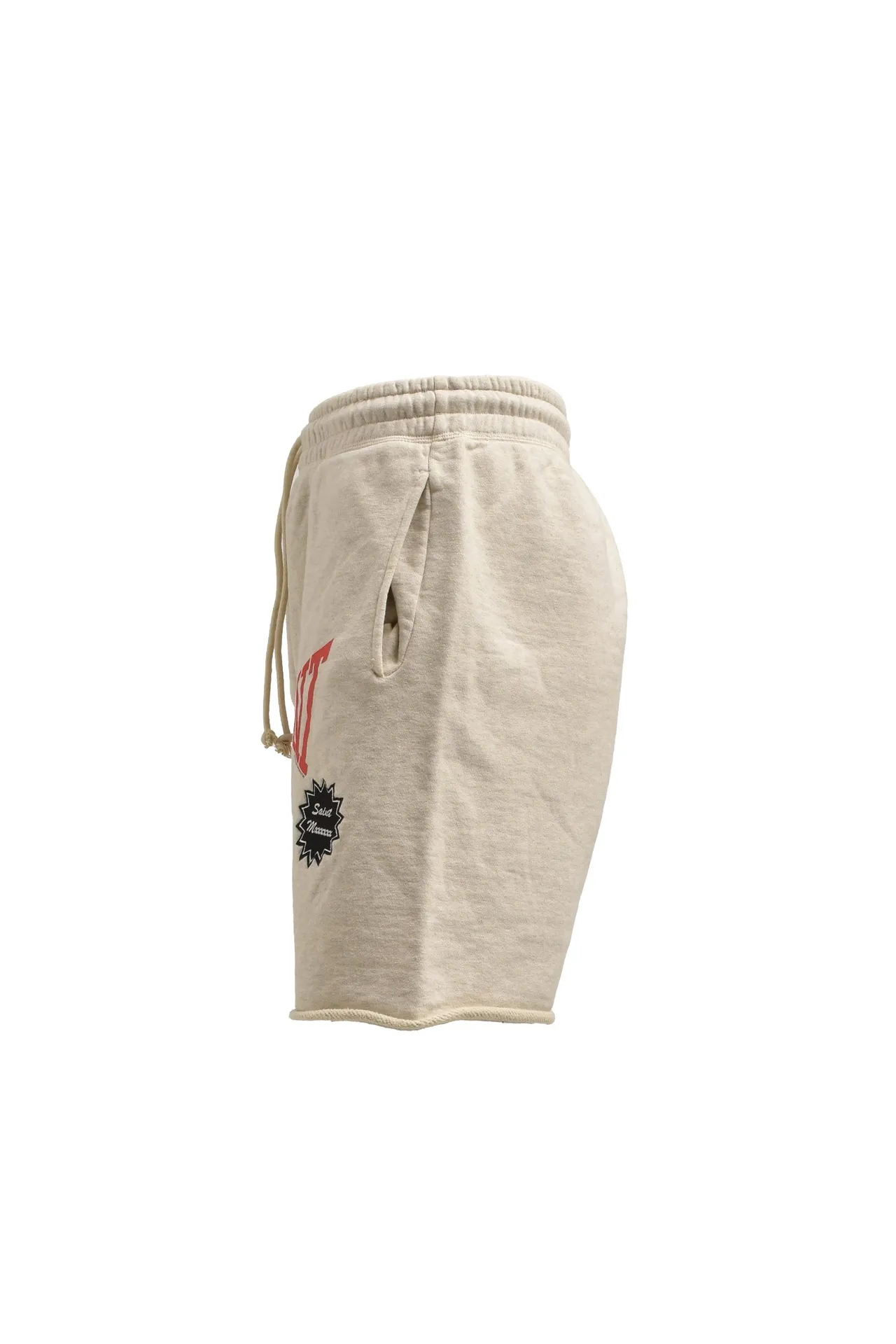 SAINT Mxxxxxx 'SAINT' SWEAT SHORTS/GRY/BLK embroidered SAINT LOGO basic shorts, distressed gray/washed black S-XL, four needles and six threads throughout, produced by a major domestic factory, imported Tajima machine embroidery, washed and distressed, original version